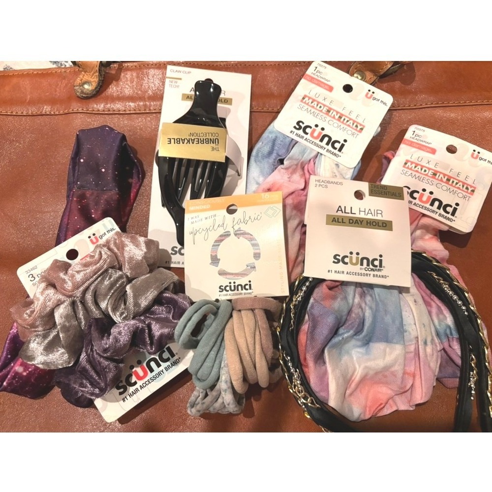 Scunci Hair Accessory‎ Bundle Claw Clip Headwraps Velvet Scrunchies 24pc Lot NEW